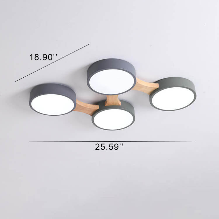 Modern Macaron Circle 3/4/5/8-Light LED Flush Mount