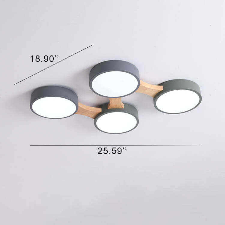 Modern Macaron Circle 3/4/5/8-Light LED Flush Mount