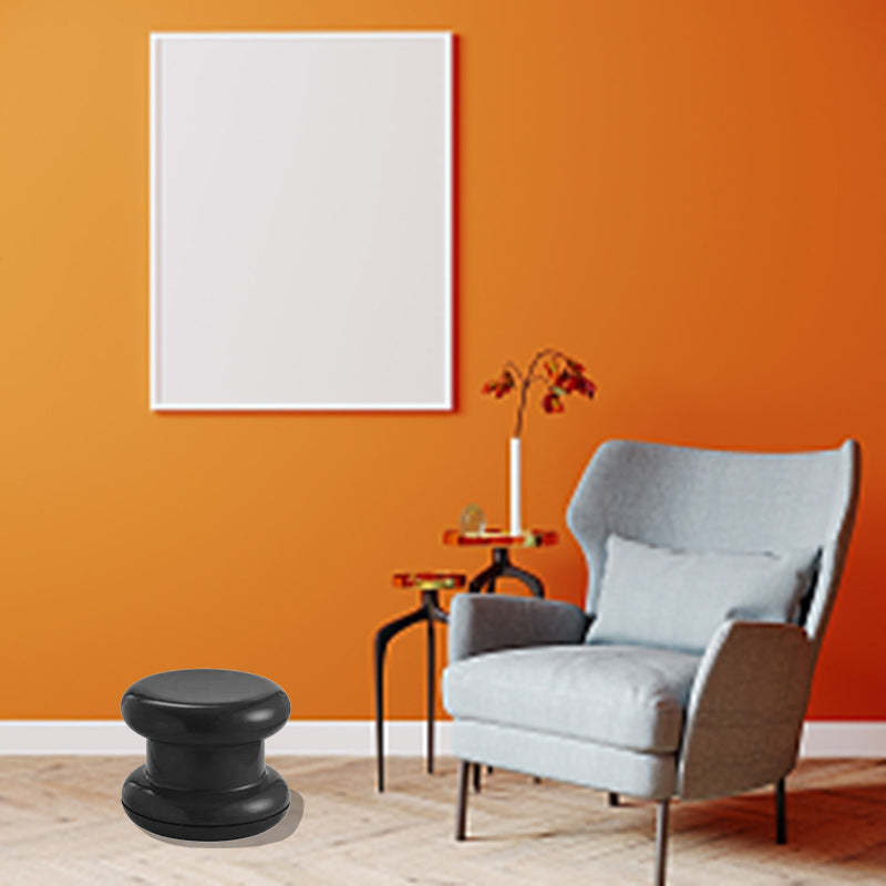 Contemporary Round Backless Plastic Chair — White