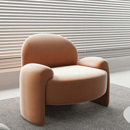 Transitional Wood Latex Accent Chair — Pink