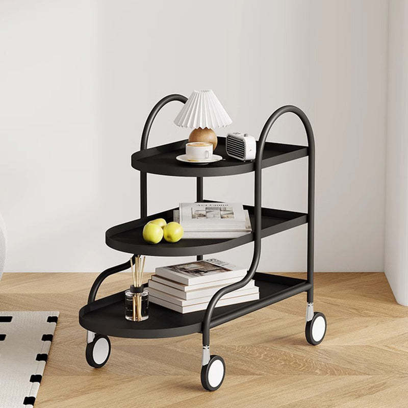 Minimalist Steel 3-Tier Side Table — Black