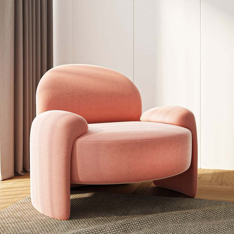Transitional Wood Latex Accent Chair — Green