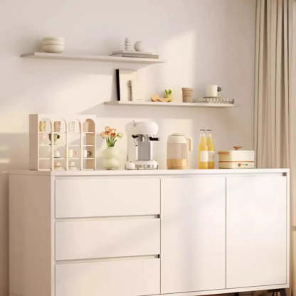 White Slab Wood Sideboard with Drawers