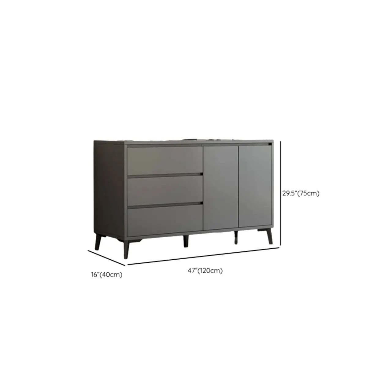 White Slab Wood Sideboard with Drawers