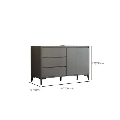White Slab Wood Sideboard with Drawers