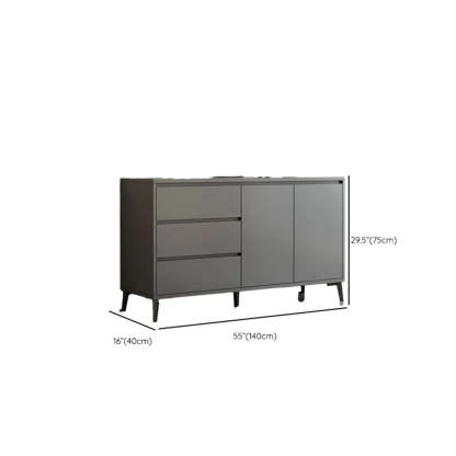 White Slab Wood Sideboard with Drawers