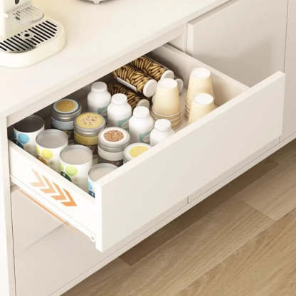 White Slab Wood Sideboard with Drawers