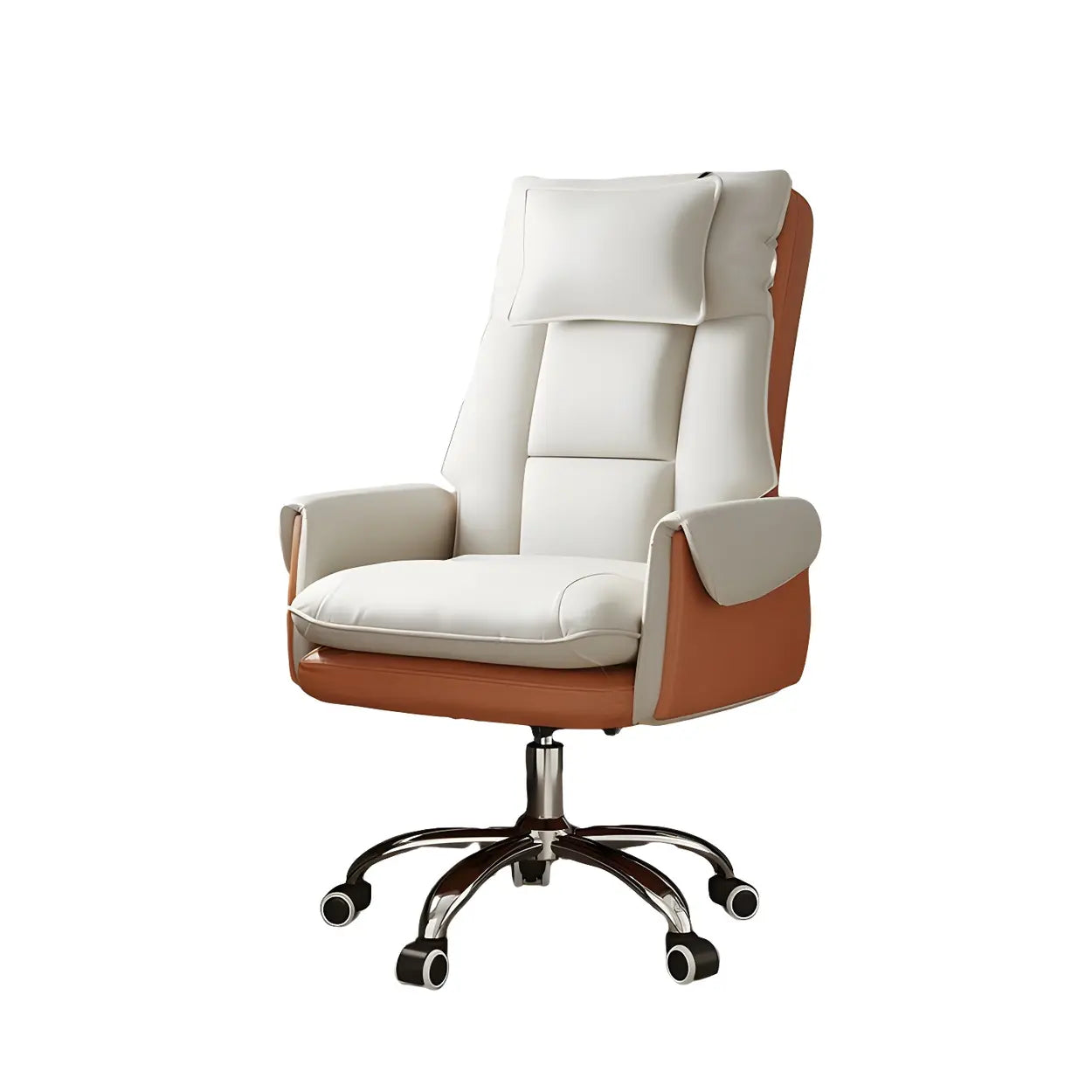 Ergonomic Leather Executive Office Chair — Grey / With Footrest