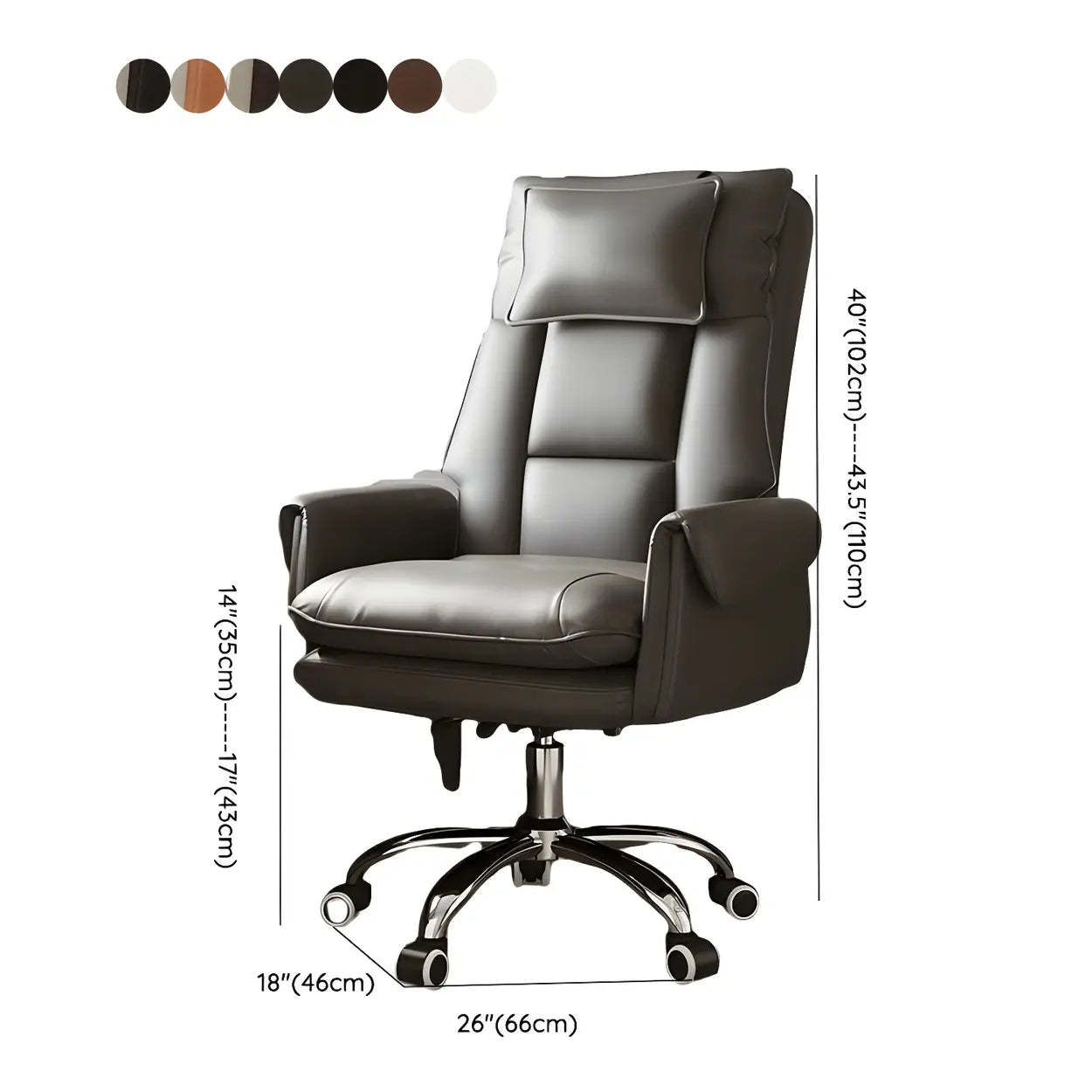 Ergonomic Leather Executive Office Chair