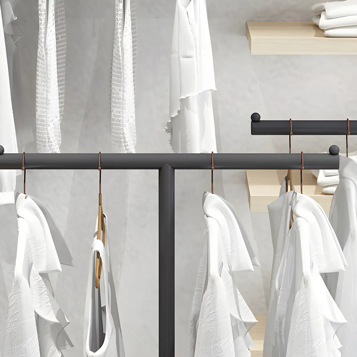 Sleek Metal Freestanding Coat Rack — Gloss White