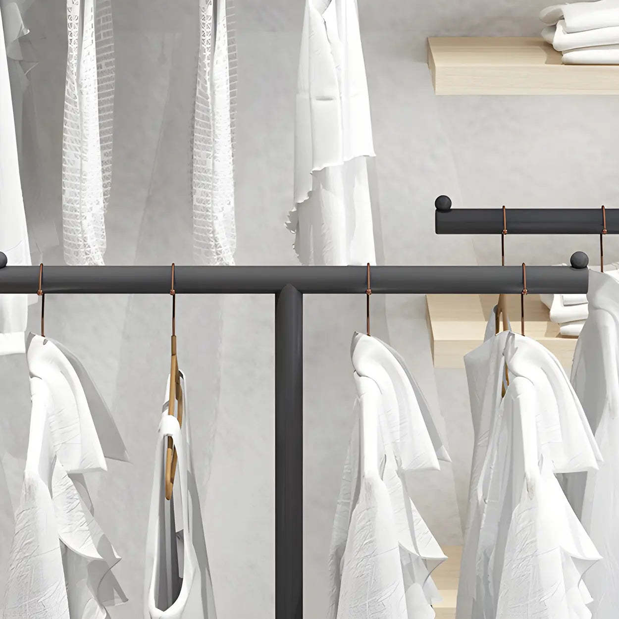 Sleek Metal Freestanding Coat Rack — Gloss White