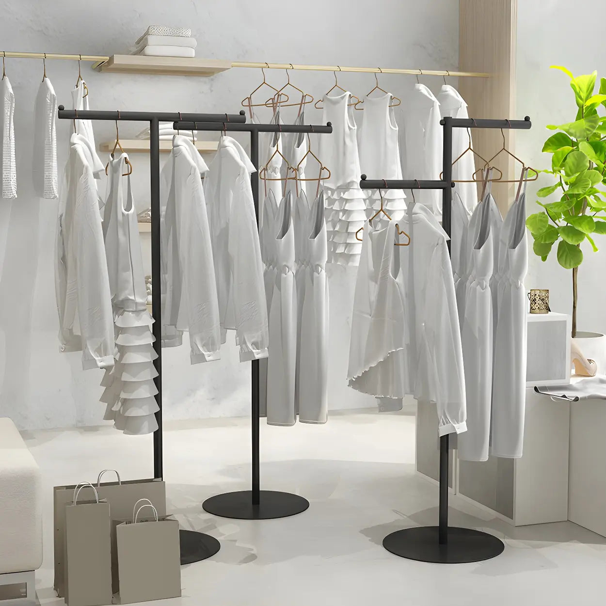 Sleek Metal Freestanding Coat Rack