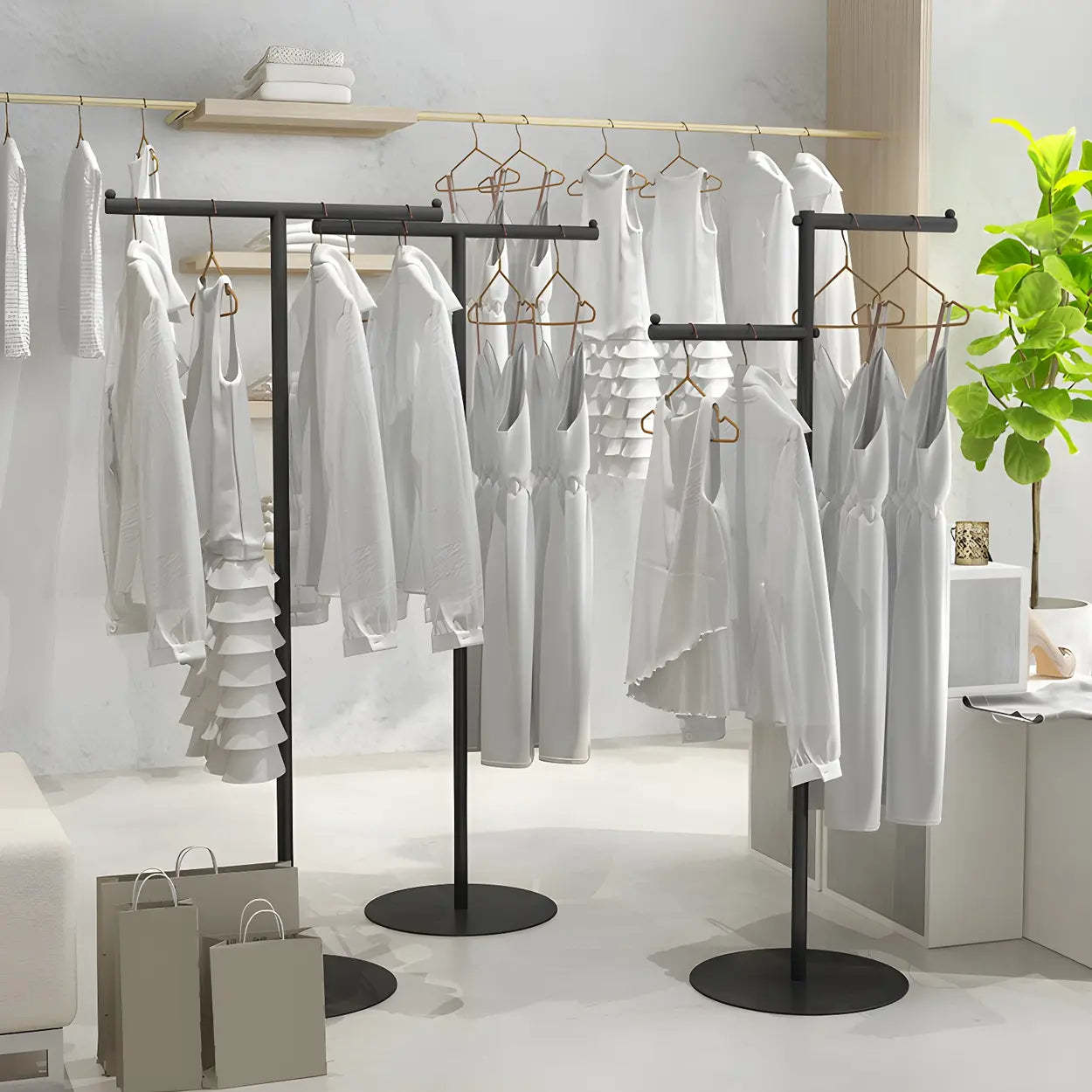 Sleek Metal Freestanding Coat Rack