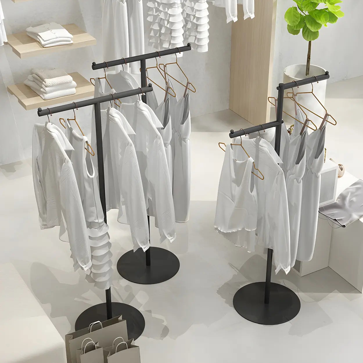 Sleek Metal Freestanding Coat Rack
