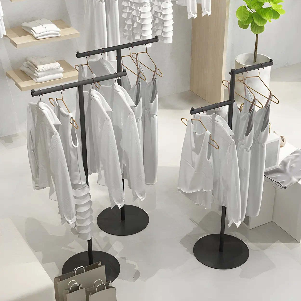 Sleek Metal Freestanding Coat Rack