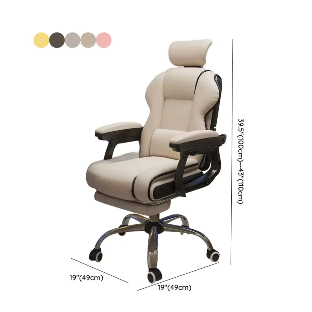 Sleek High-Back Leather Steel Executive Office Chair