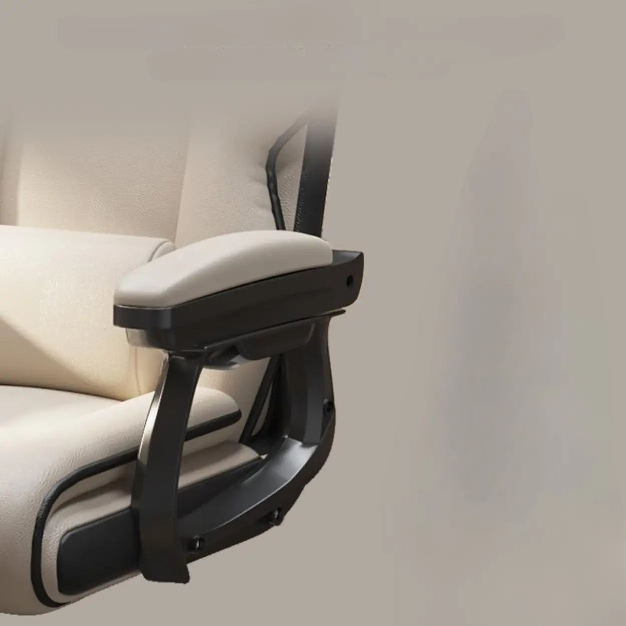 Sleek High-Back Leather Steel Executive Office Chair — White / Without Footrest / Latex