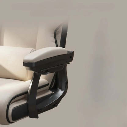 Sleek High-Back Leather Steel Executive Office Chair — White / Without Footrest / Latex
