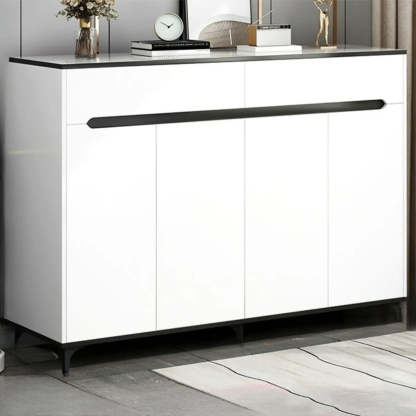 Sleek Engineered Wood White Shoe Storage Cabinet