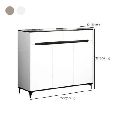 Sleek Engineered Wood White Shoe Storage Cabinet