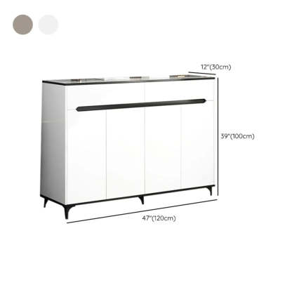Sleek Engineered Wood White Shoe Storage Cabinet