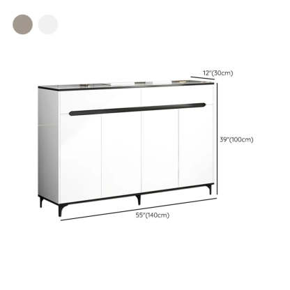 Sleek Engineered Wood White Shoe Storage Cabinet