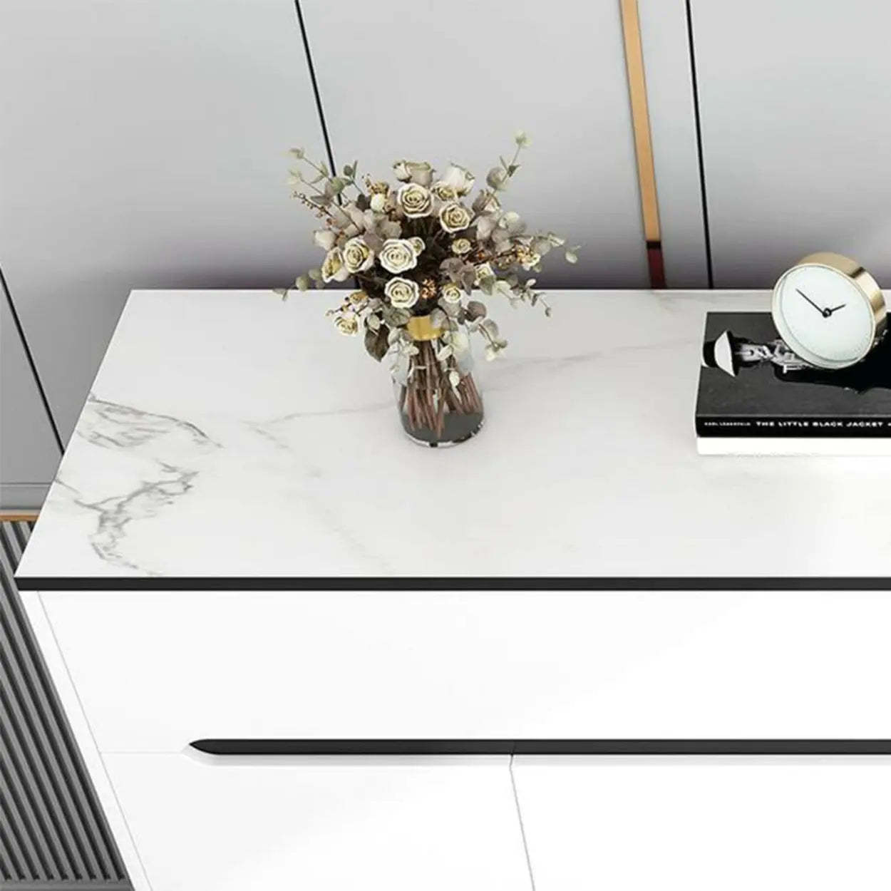 Sleek Engineered Wood White Shoe Storage Cabinet — White