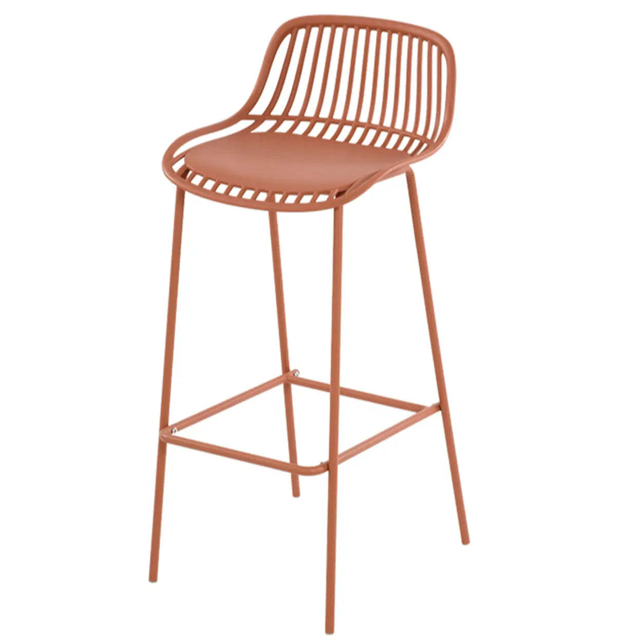 Sleek Mesh Low-Back Saddle Acrylic Bar Stool