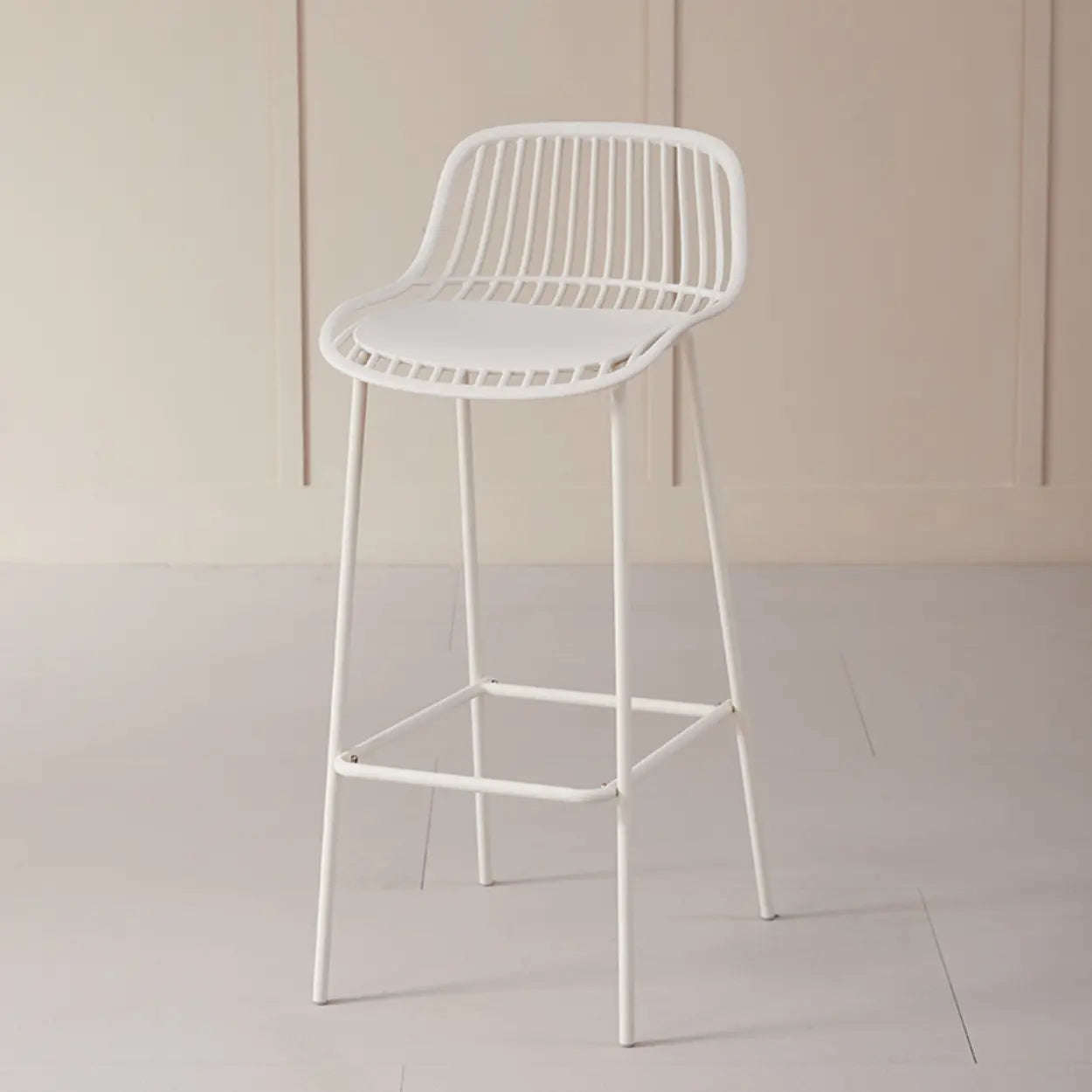 Sleek Mesh Low-Back Saddle Acrylic Bar Stool — Red
