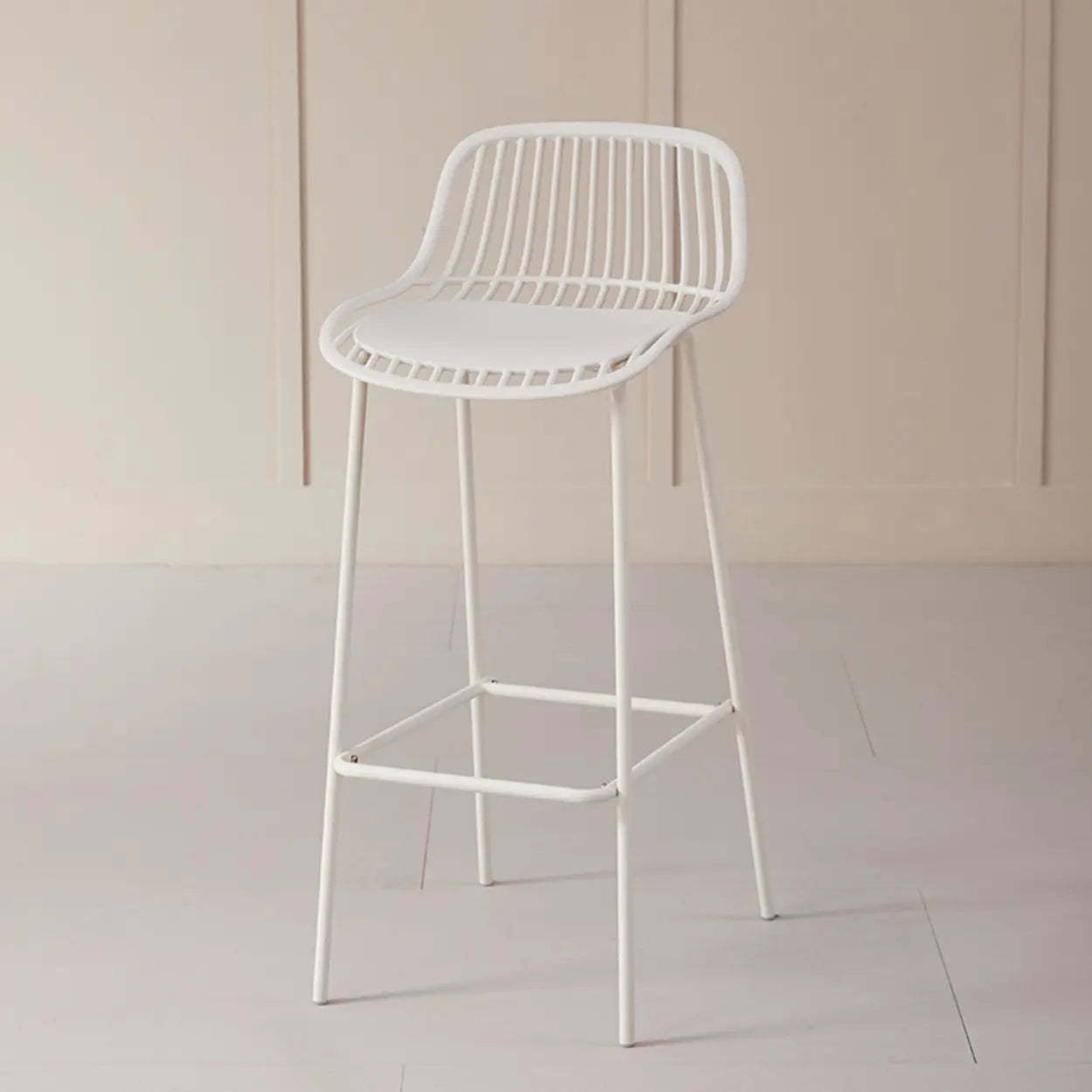 Sleek Mesh Low-Back Saddle Acrylic Bar Stool — Red