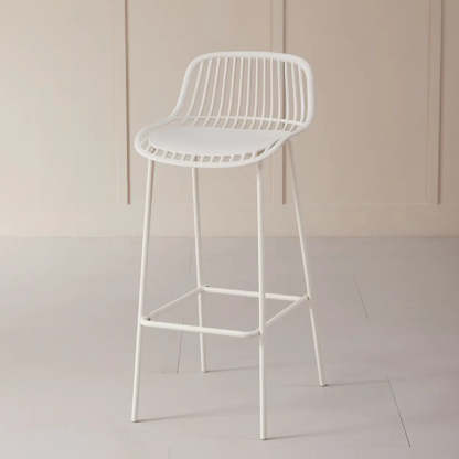 Sleek Mesh Low-Back Saddle Acrylic Bar Stool — Red