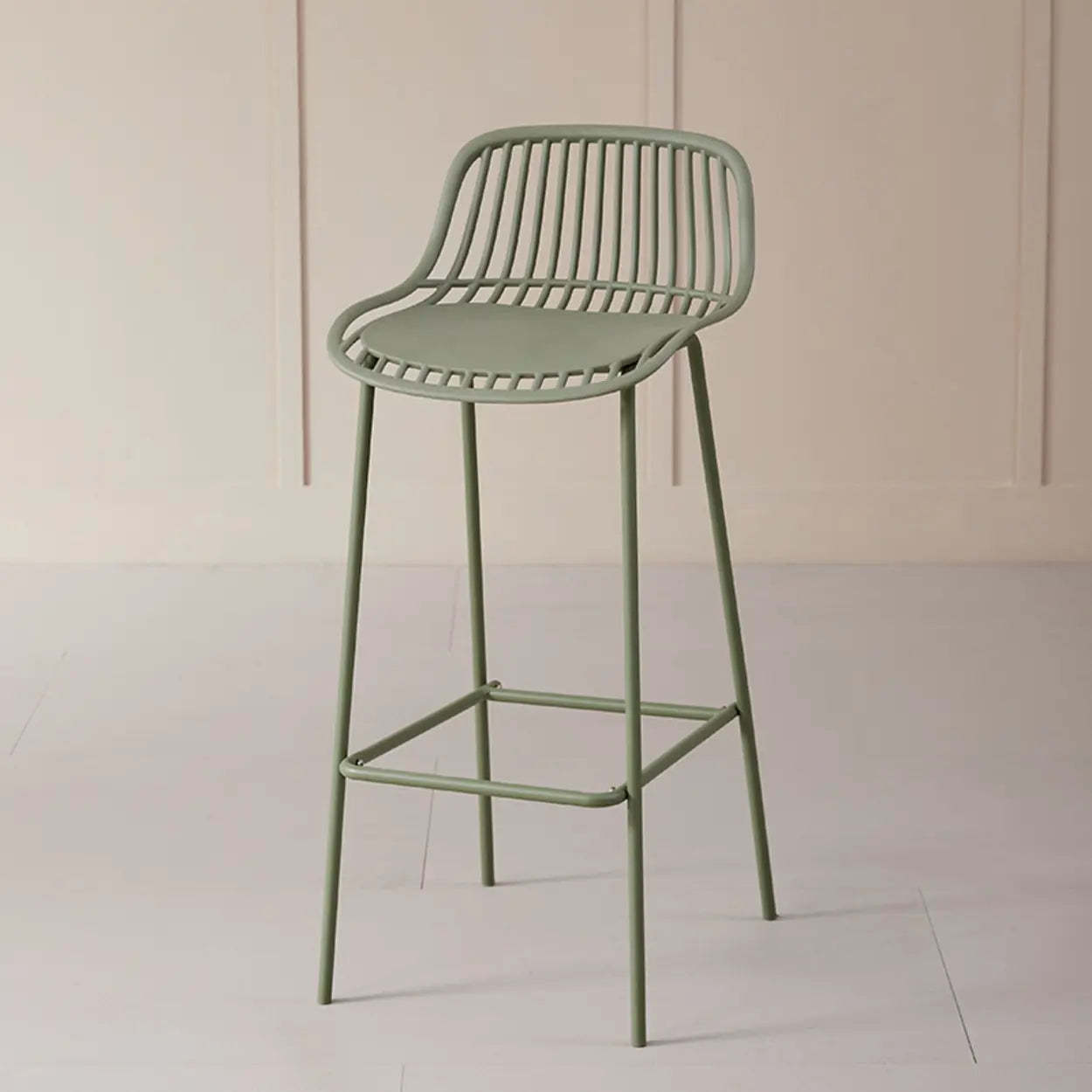 Sleek Mesh Low-Back Saddle Acrylic Bar Stool — Grey