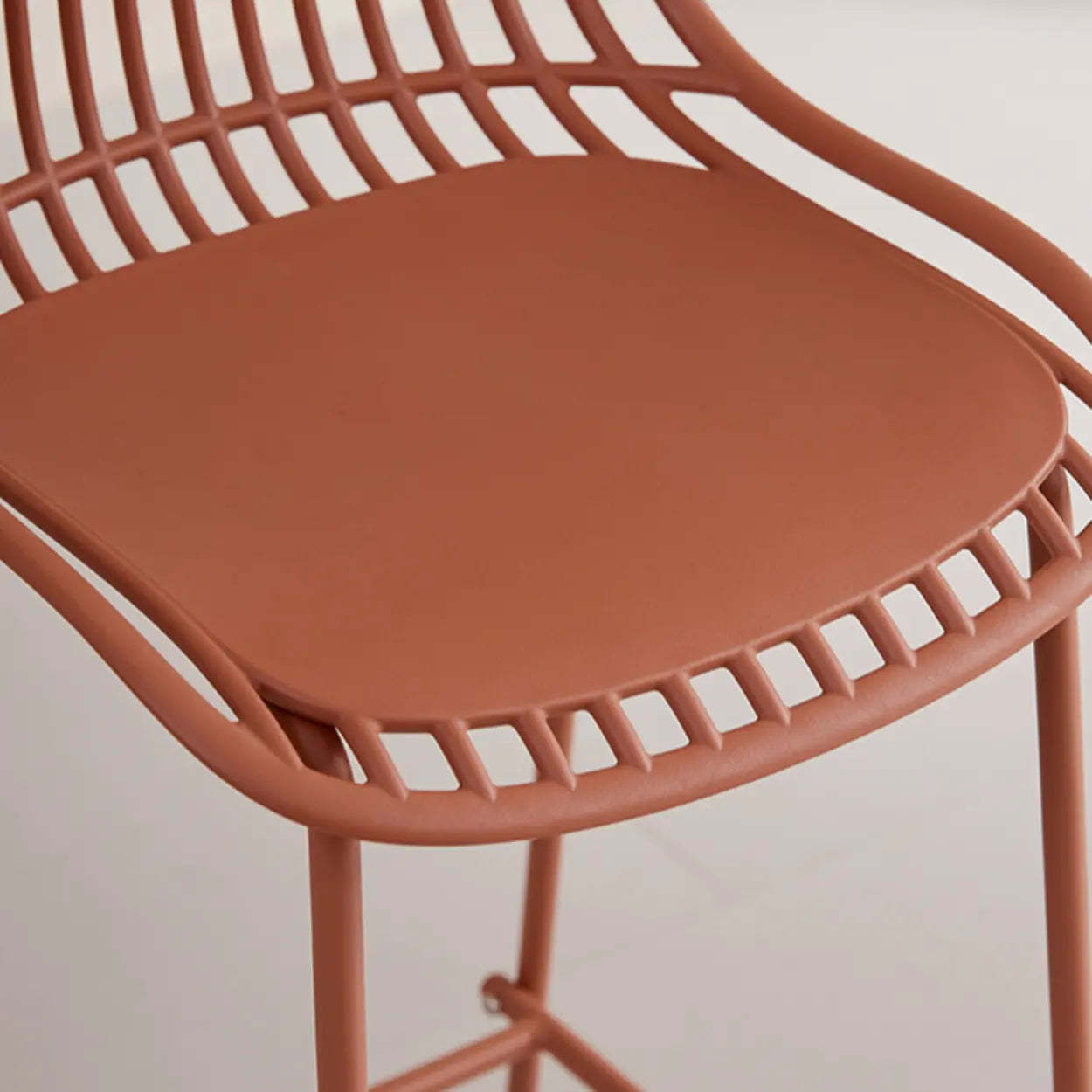 Sleek Mesh Low-Back Saddle Acrylic Bar Stool