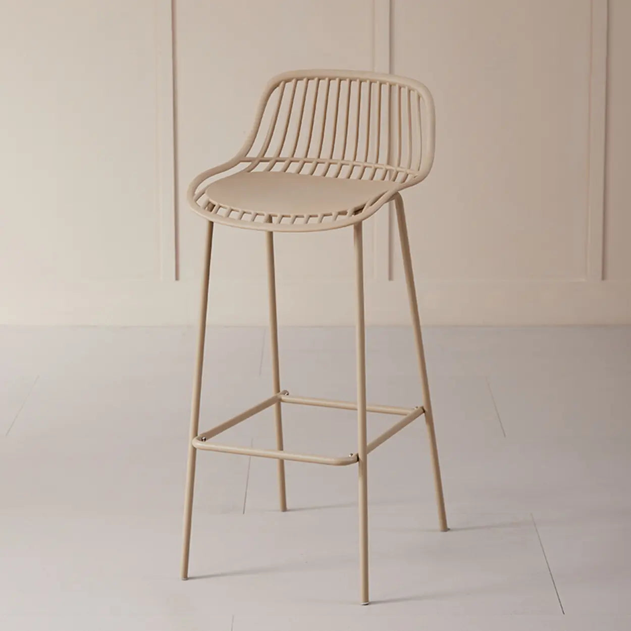 Sleek Mesh Low-Back Saddle Acrylic Bar Stool