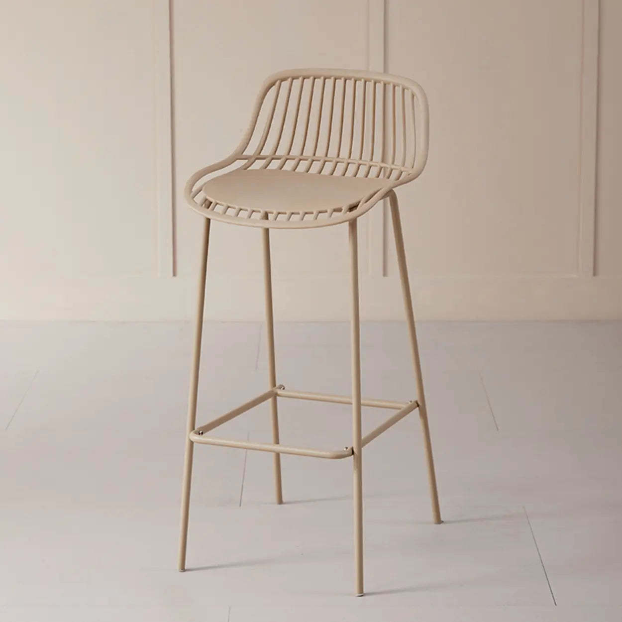 Sleek Mesh Low-Back Saddle Acrylic Bar Stool