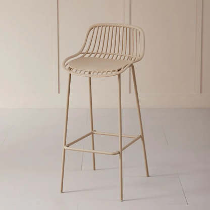 Sleek Mesh Low-Back Saddle Acrylic Bar Stool