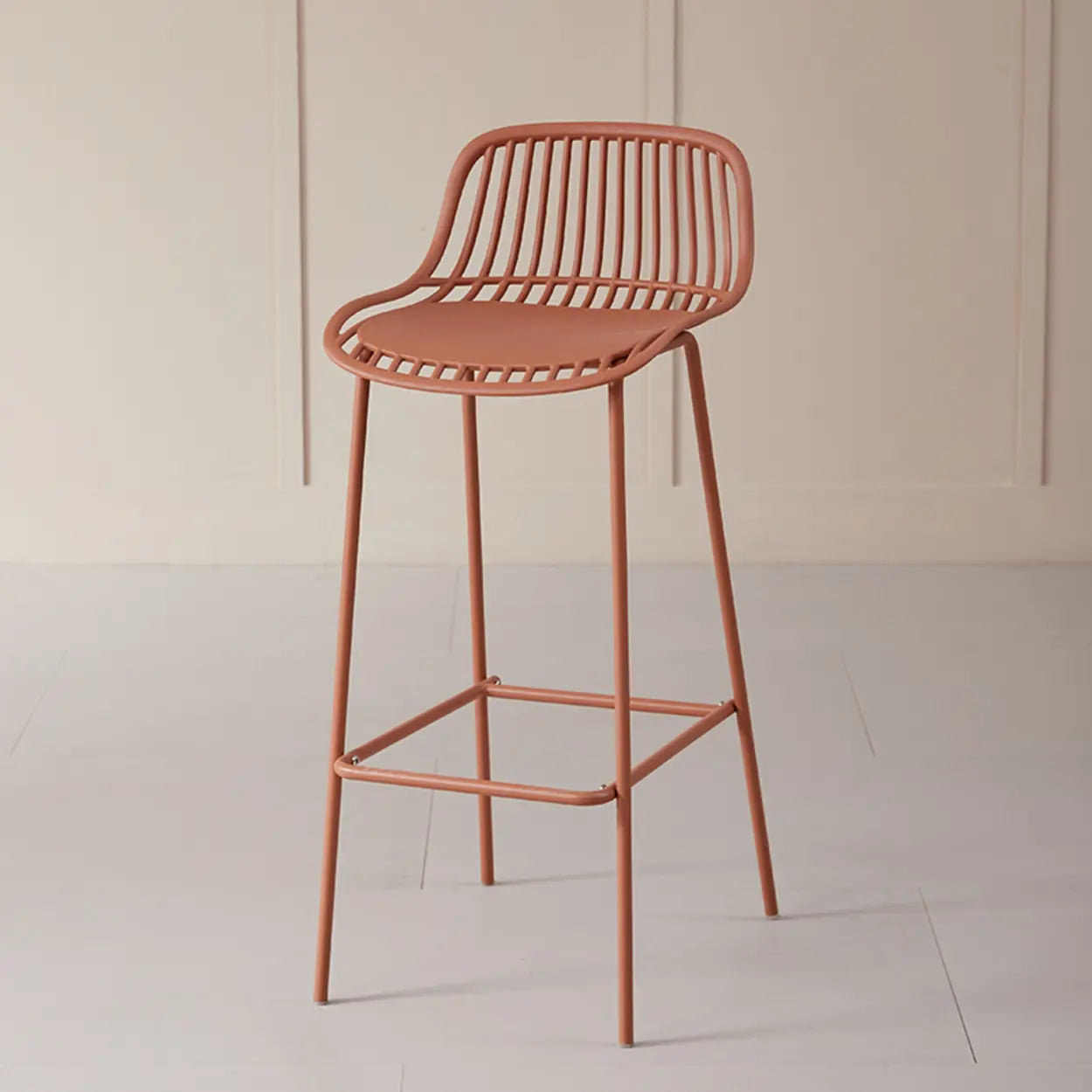 Sleek Mesh Low-Back Saddle Acrylic Bar Stool