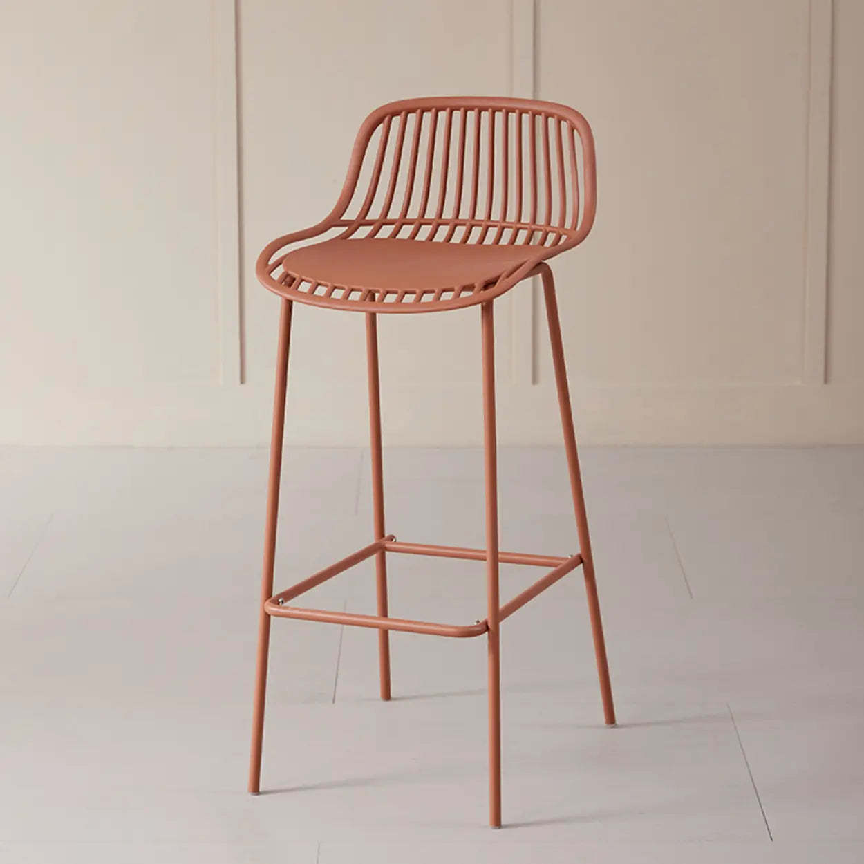 Sleek Mesh Low-Back Saddle Acrylic Bar Stool