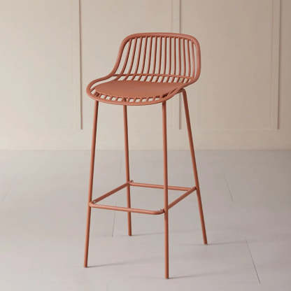Sleek Mesh Low-Back Saddle Acrylic Bar Stool