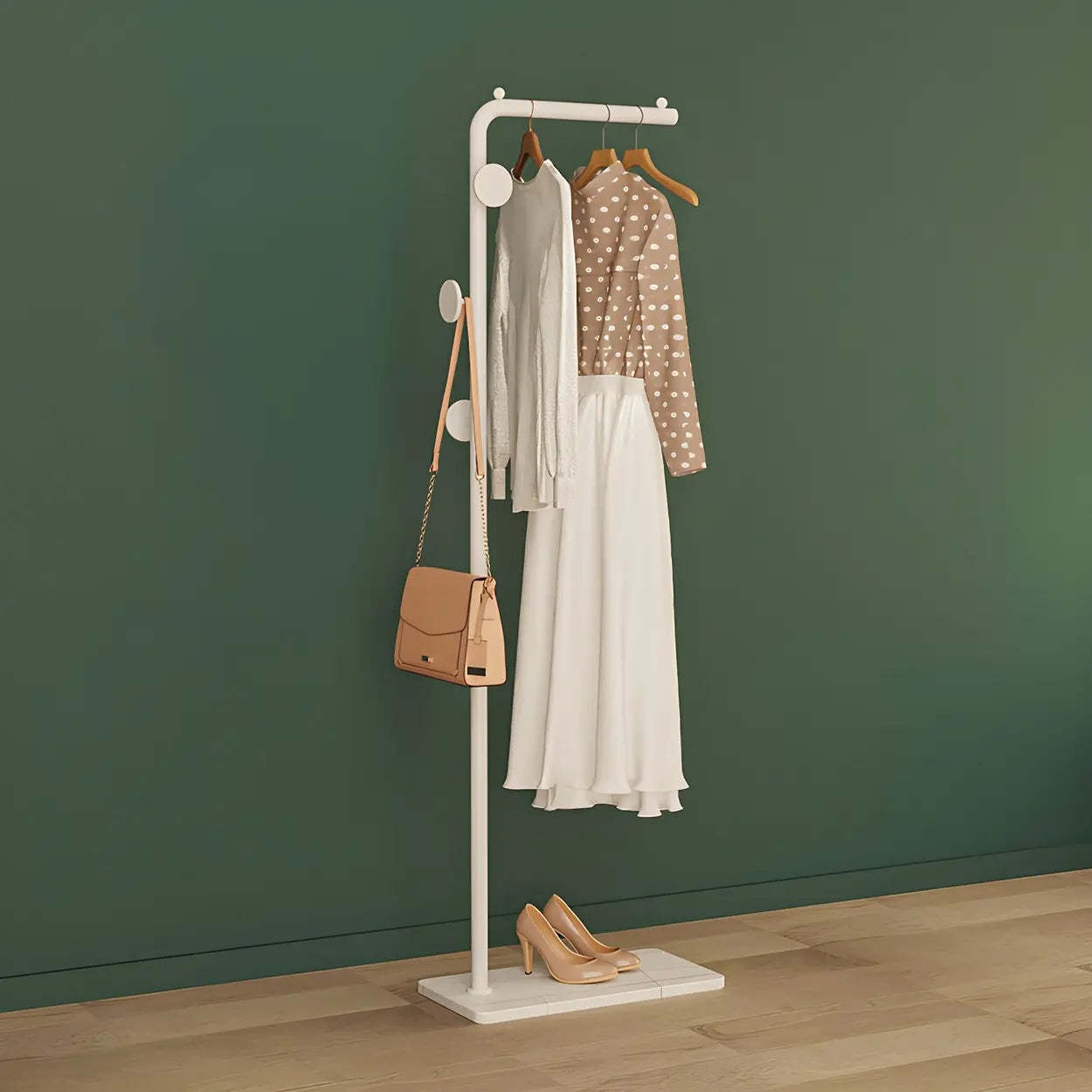 Sleek Tall Black Metal Freestanding Coat Rack