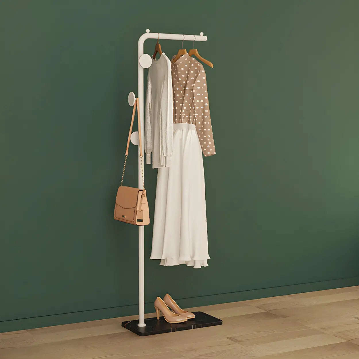 Sleek Tall Black Metal Freestanding Coat Rack — Black / Branches
