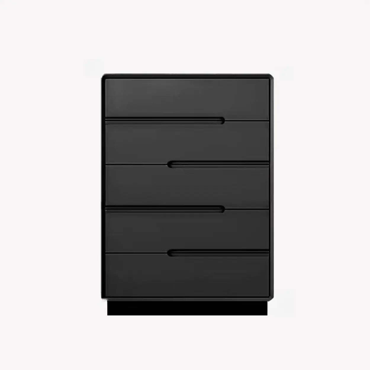 Sleek White Wood 8-Drawer Dresser — Black