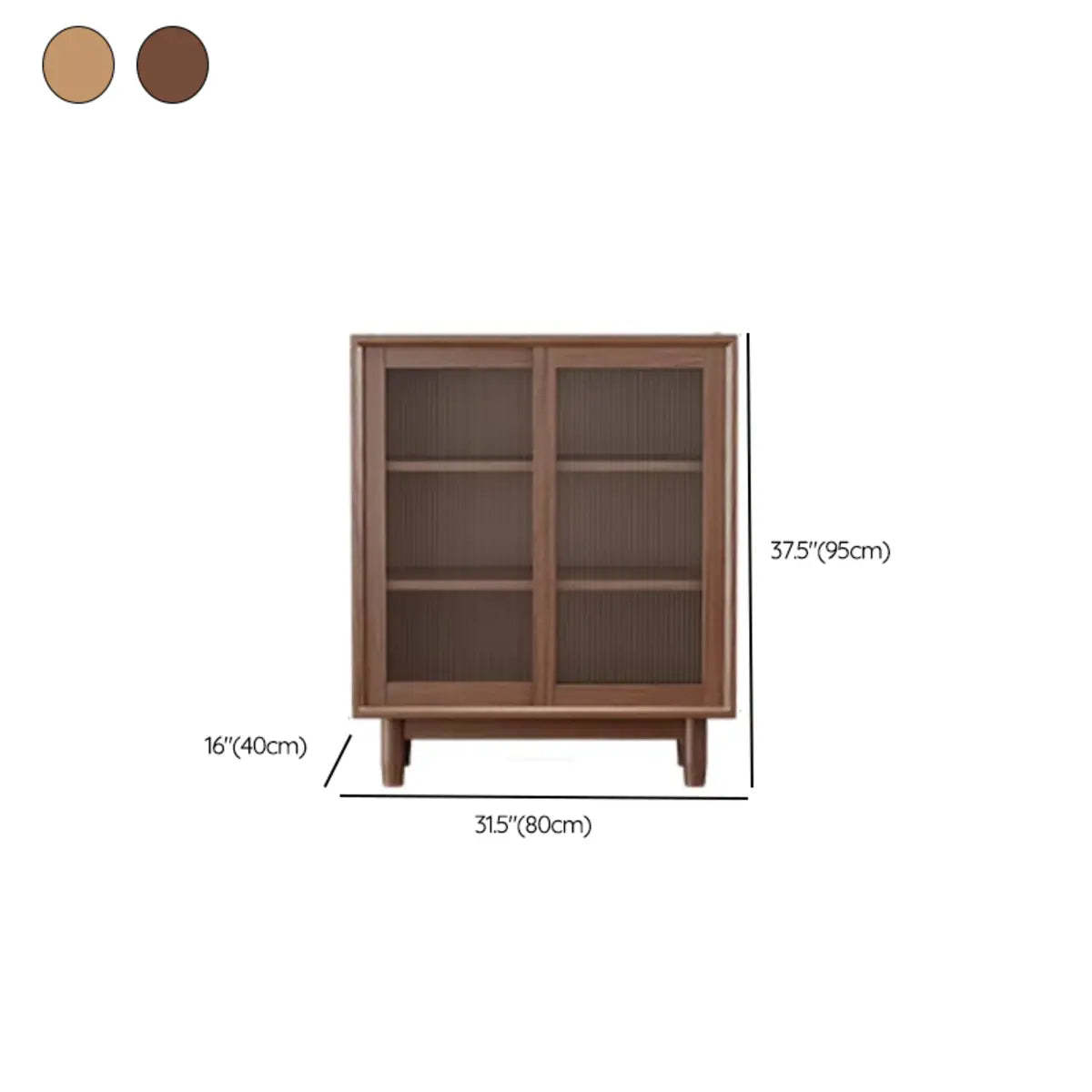 Sleek Walnut Wood Clear Door Sideboard