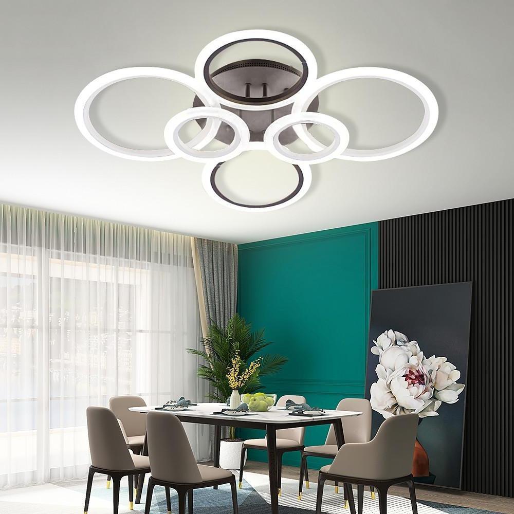 Circles Aluminum Acrylic Cluster Style Design Flush Mount Lighting LED Living Room Bedroom Ceiling Lights-Lighom