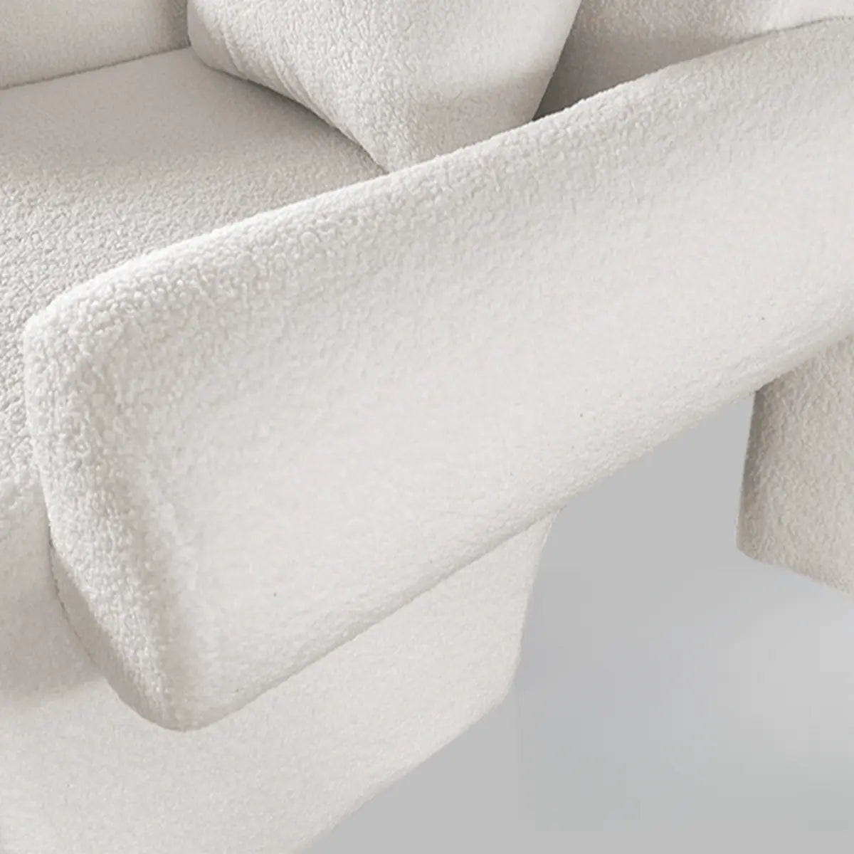 Small Beige Sherpa Pillow Back Reclining Arm Chair