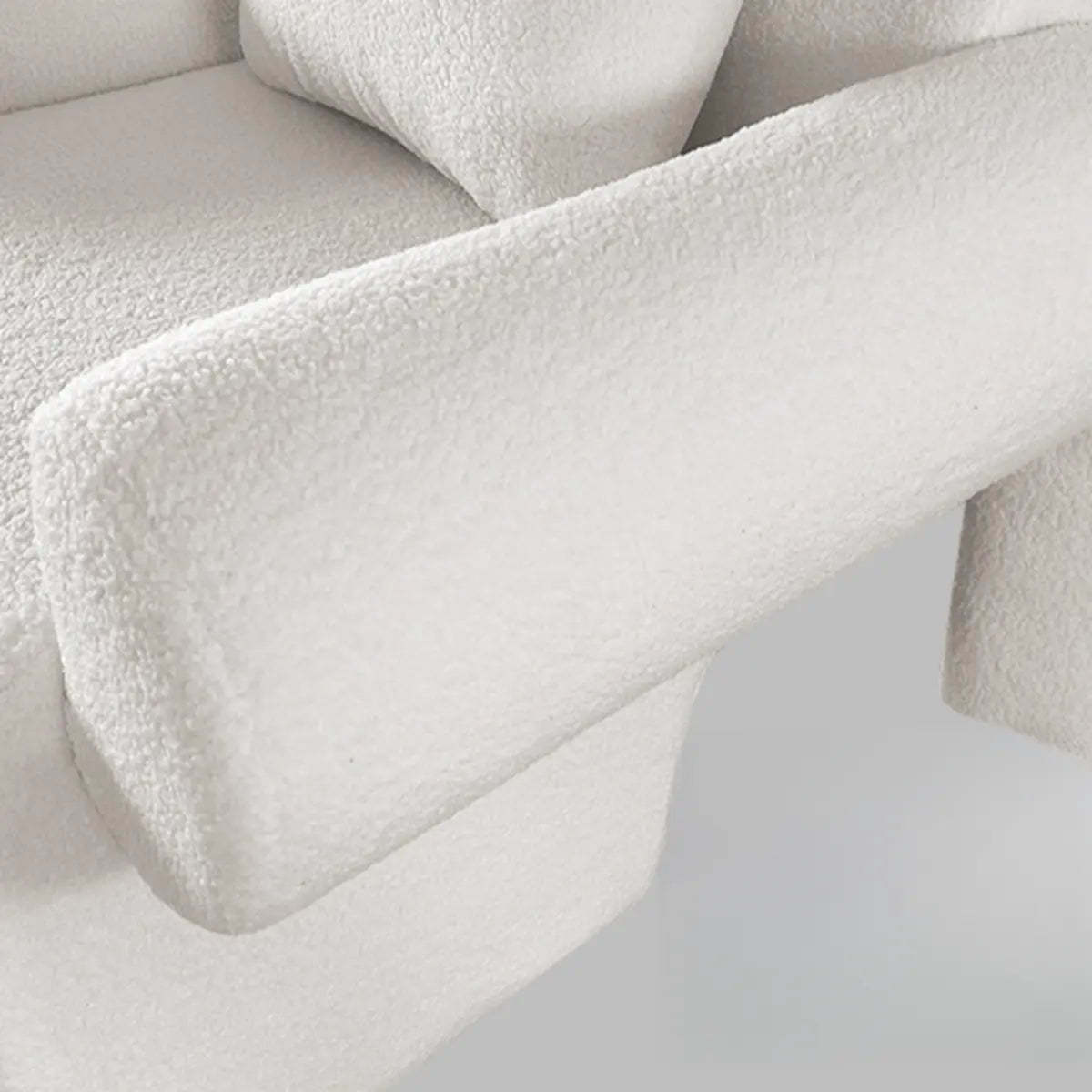 Small Beige Sherpa Pillow Back Reclining Arm Chair