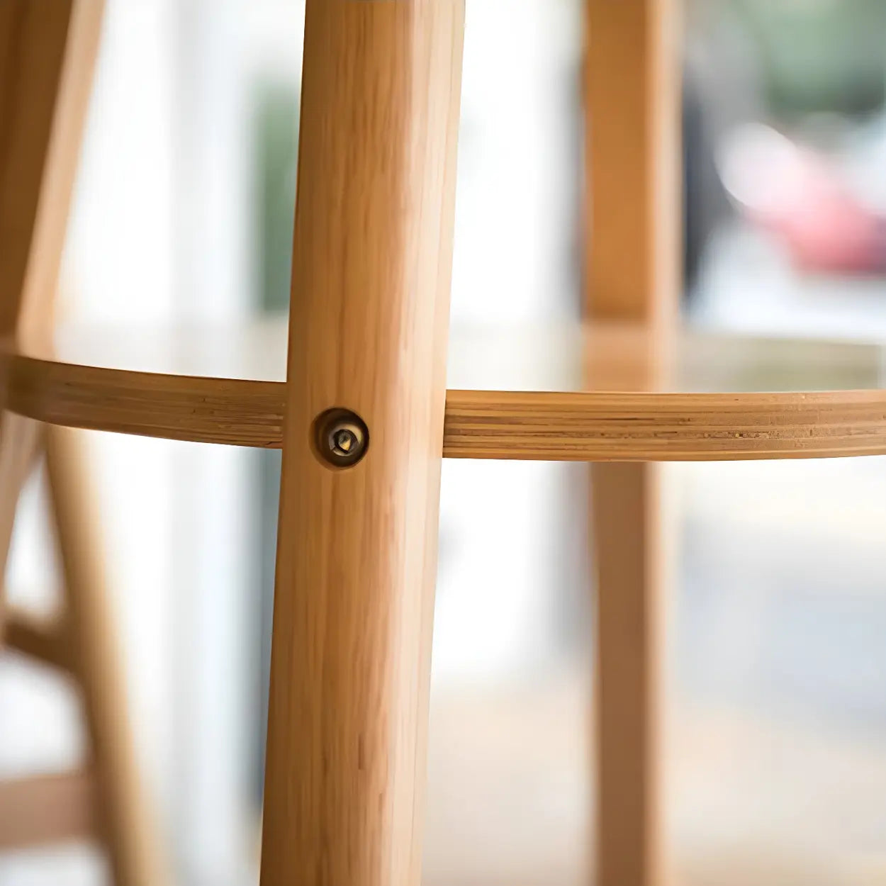 Small Natural Round Rubberwood Bar Table