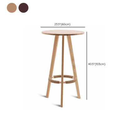 Small Natural Round Rubberwood Bar Table