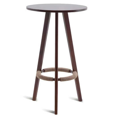 Small Natural Round Rubberwood Bar Table