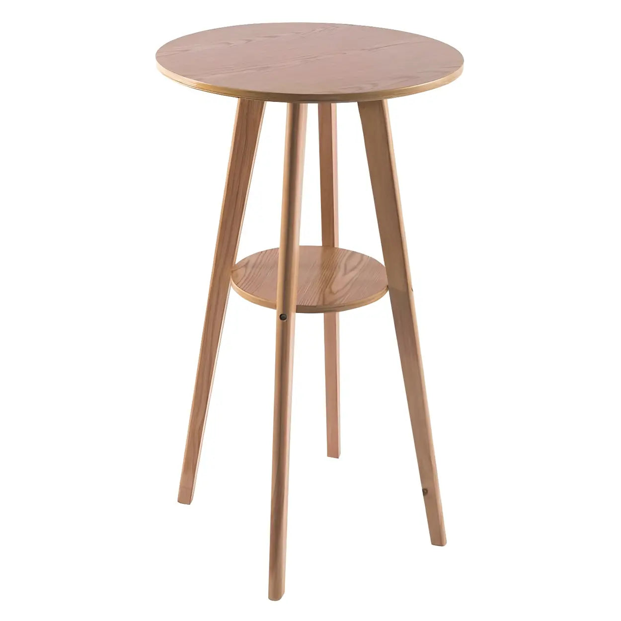 Small Natural Round Rubberwood Bar Table